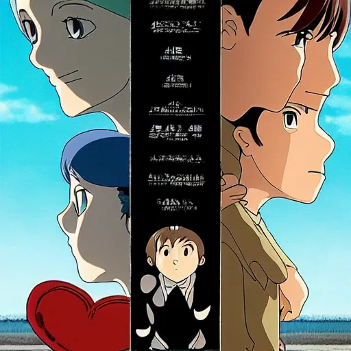 Image similar to a movie poster of a movie called love and hate, by Studio Ghibli