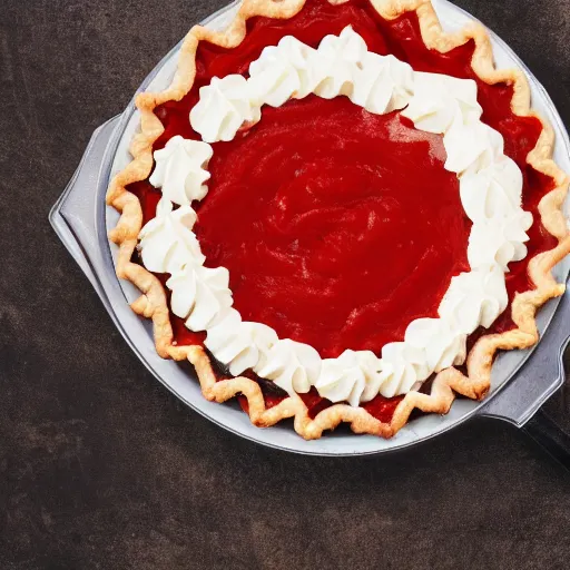 Prompt: photo of ketchup pie, award winning, 4k