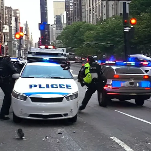 Image similar to news real of a police chase. Nyc streets