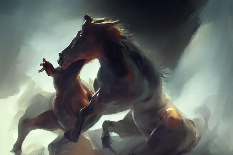 Image similar to portrait of a man falling over in an arena, digital painting, cinematic light, sharp, artgerm and wlop