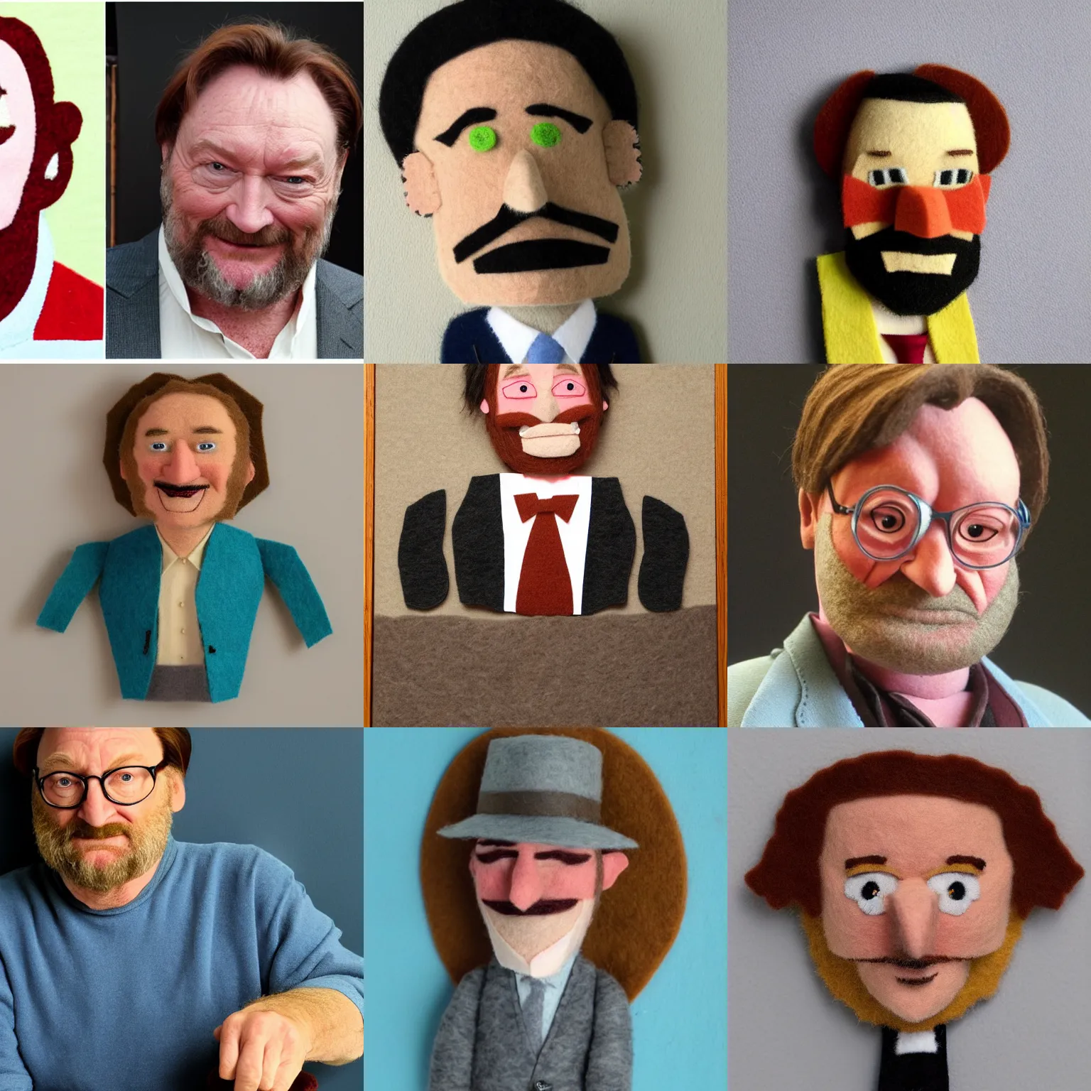 Prompt: stephen root made from felt