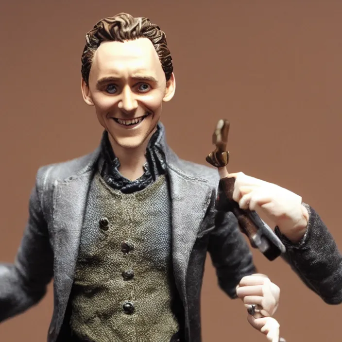 Image similar to tom hiddleston, a goodsmile figure of tom hiddleston, figurine, detailed product photo,