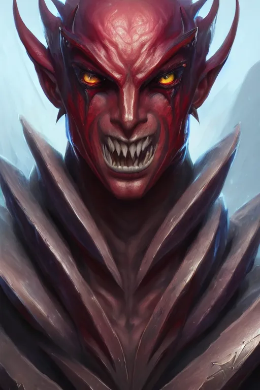 Prompt: ultra detailed facial close up portrait of aatrox from league of legends, by riot games, extremely detailed digital painting, in the style of fenghua zhong and ruan jia and jeremy lipking and peter mohrbacher, mystical colors, rim light, beautiful lighting, 8 k, stunning scene, raytracing, octane, trending on artstation