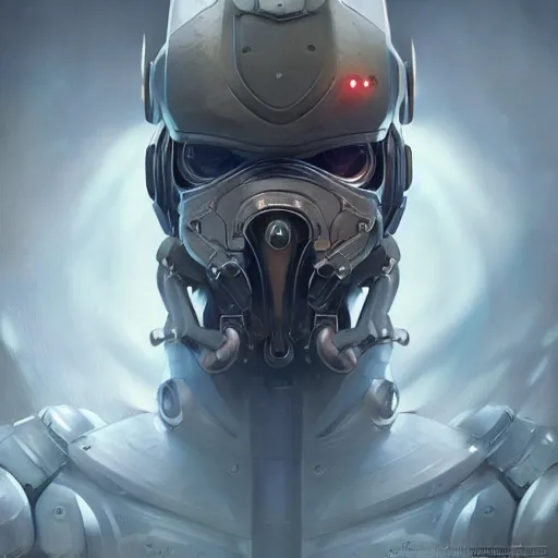 Image similar to portrait painting of a cybernetic crowman with power armor, ultra realistic, concept art, intricate details, eerie, highly detailed, photorealistic, octane render, 8 k, unreal engine. art by artgerm and greg rutkowski and alphonse mucha