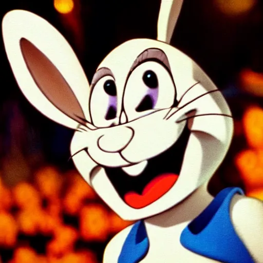 Prompt: A badass photo of bugs bunny in the movie about Bali, award winning photography, 50 mm, perfect faces