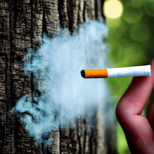 Prompt: word's office assistant, paper clip with googly eyes, smoking a cigarette, in the woods, photography, depth of field, 4 k resolution