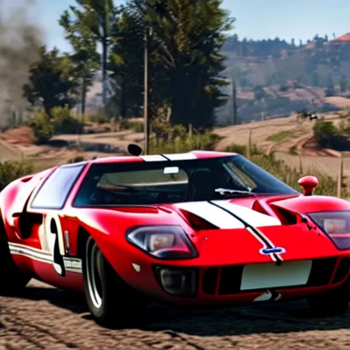 Prompt: ford gt 4 0 mk 2 in red dead redemption 2