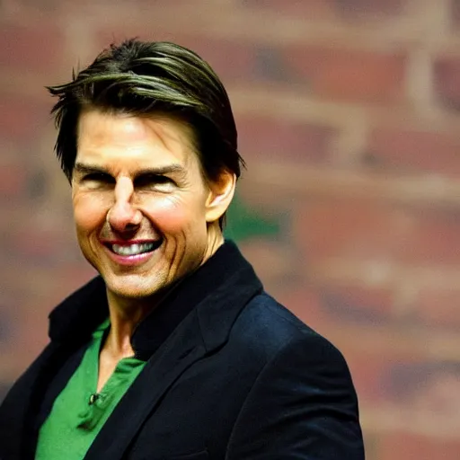 Prompt: tom cruise with green hair,