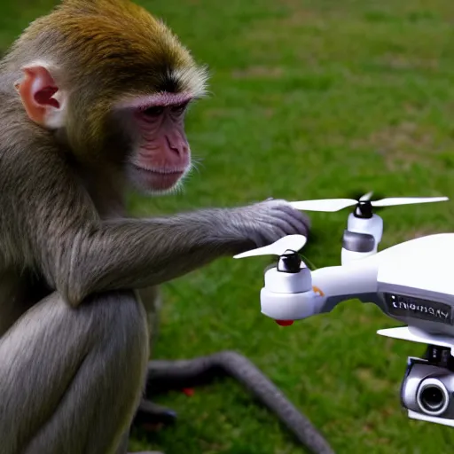 Prompt: monkey controlling a drone 4k ultra hd