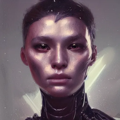 Image similar to a fancy portrait of humanoid robot worrior by greg rutkowski, sung choi, mitchell mohrhauser, maciej kuciara, johnson ting, maxim verehin, peter konig, 8 k photorealistic, cinematic lighting, hd, high details, dramatic, dark atmosphere, trending on artstation