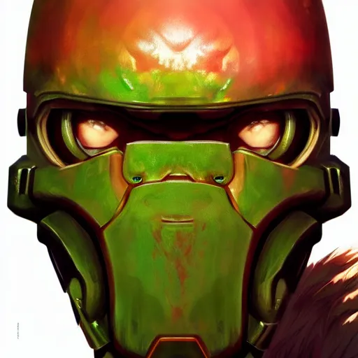 Prompt: A realistic anime portrait of Doomguy from classic doom, digital painting, by Stanley Artgerm Lau, Sakimichan, WLOP and Rossdraws, digtial painting, trending on ArtStation