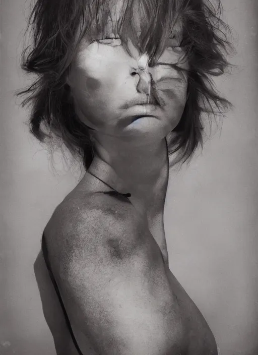 Prompt: half - length portrait of cute girl, fine art portrait photography by richard avedon