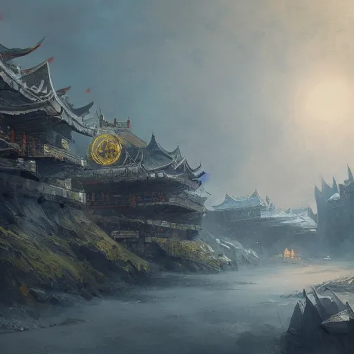 Prompt: concept art by jama jurabaev, imperial palace