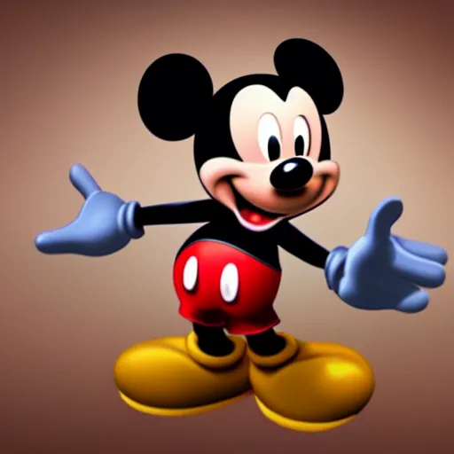 Prompt: photorealistic mickey mouse 4 k high detail