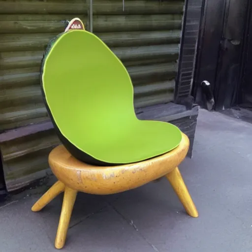 Image similar to An avocado chair