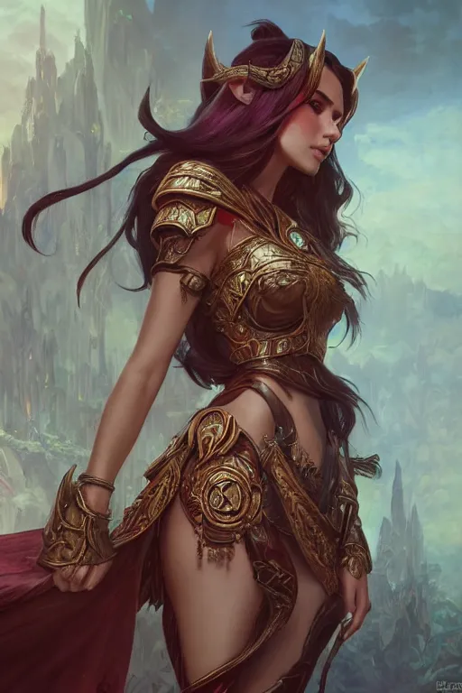 Prompt: Ana De Armas as a blood elf, world of warcraft, wow , intricate, elegant, highly detailed, digital painting, artstation, concept art, smooth, sharp focus, illustration, art by artgerm and greg rutkowski and alphonse mucha