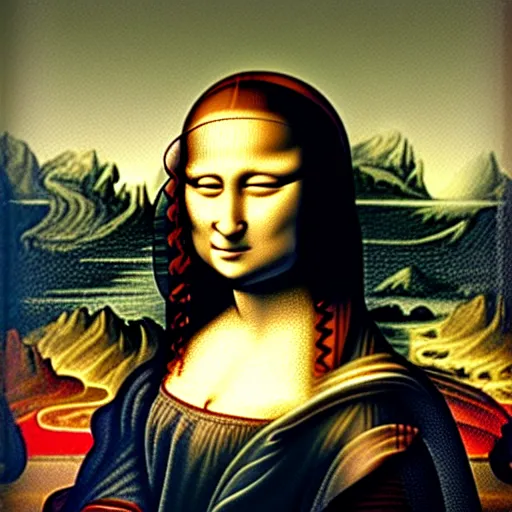 Prompt: Mona Lisa but dank in the style of Georgia O'Keeffe