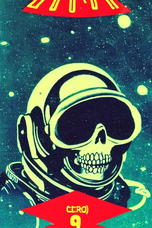 Image similar to astronaut with neon glowing skull 1 9 6 0 s color _ bleed _ video compression video glitch vhs footage akira kurosawa mamoru oshii wes anderson