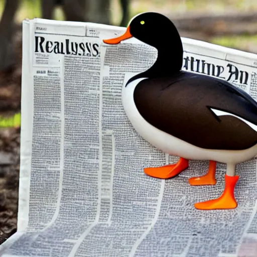 Image similar to duck reading a newspaper