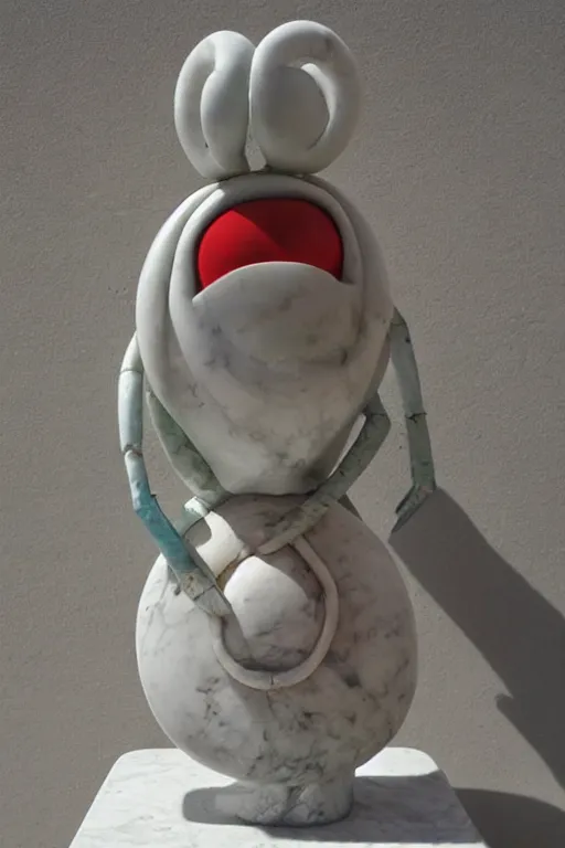 Image similar to eugene krabs of bikini bottom, marble sculpture