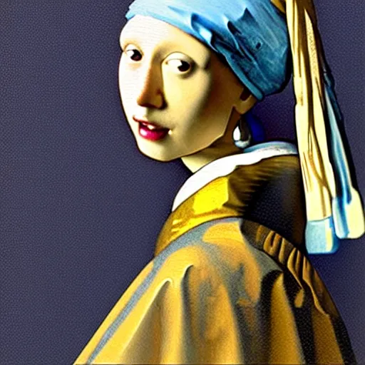 Prompt: Robot with a Pearl Earring by Johannes Vermeer