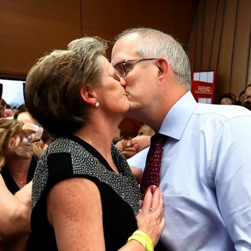 Image similar to scott morrison kissing pauline hanson