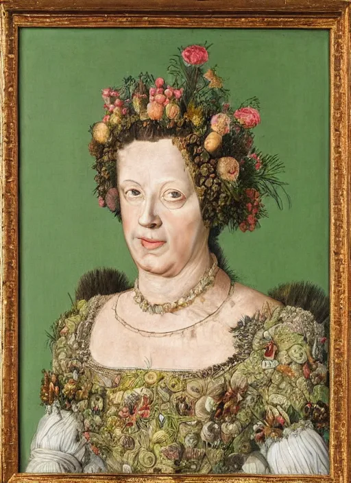 Image similar to a portrait of a noble woman in the style of gioseppo arcimboldo,