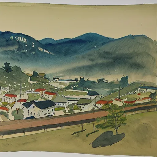 Image similar to watercolor of chuncheon by charles e. burchfield