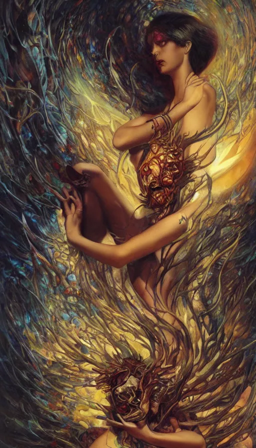 Prompt: The end of an organism, by Karol Bak, by Gainax Co,