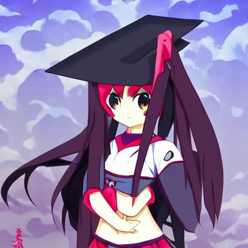 Image similar to cute anime ninja school girl in the style of katanagatari, dorodere, expressionless