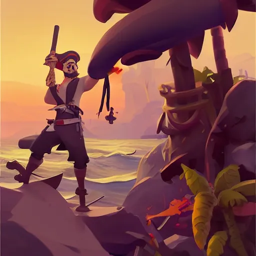 Image similar to painting jack the pirate on sea of thieves game avatar hero smooth face median photoshop filter cutout vector behance hd by jesper ejsing, by rhads, makoto shinkai and lois van baarle, ilya kuvshinov, rossdraws, illustration, art by ilya kuvshinov and gustav klimt