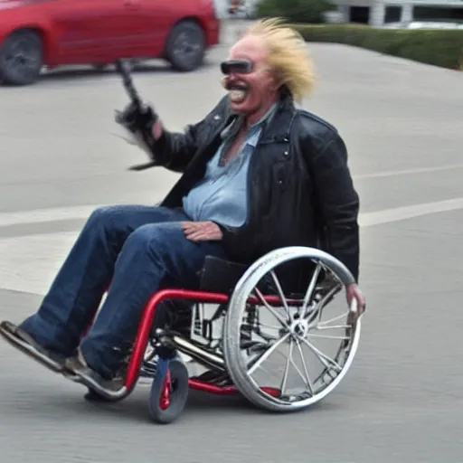 Image similar to ghostrider on the wheelchair,