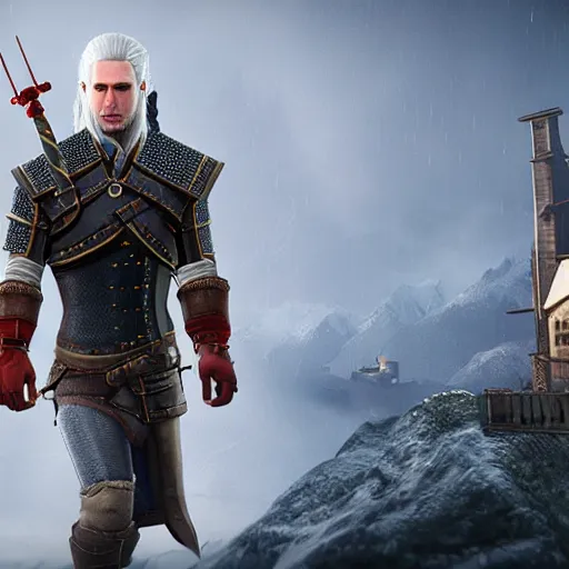 Prompt: Mark Zuckerberg in The Witcher 3