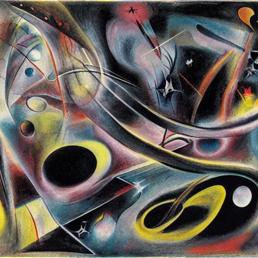 Image similar to Liminal space in outer space by Roberto Matta