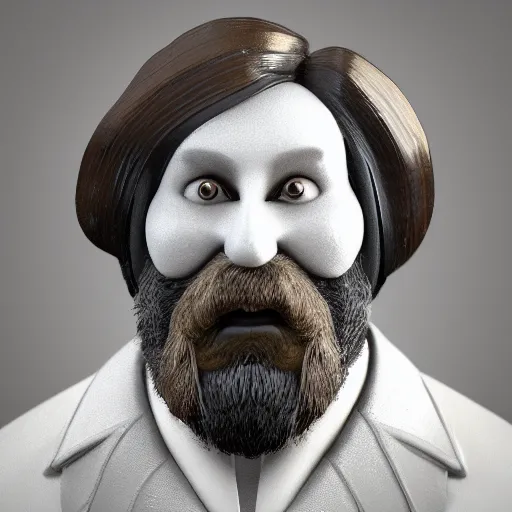 Prompt: rasputin as grubhub character, octane render, realistic texture, depth of field, rolleiplex tlr