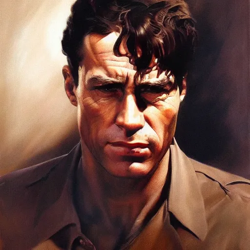 Image similar to ultra realistic portrait painting of hugh jackson, art by frank frazetta, 4 k, ultra realistic, highly detailed, epic lighting