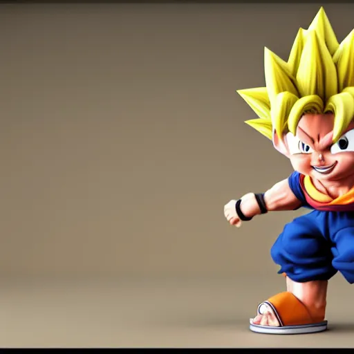 Image similar to goku working at mcdonald's, 3 d render, 4 k.