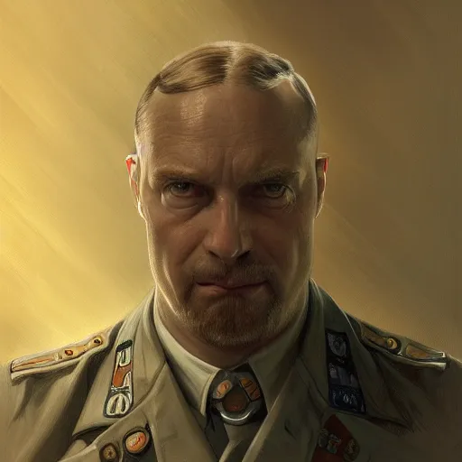 Image similar to portrait of a nazi character, highly detailed, digital painting, artstation, concept art, wallpaper, smooth, sharp focus, illustration, art by h. r. giger and artgerm and greg rutkowski and alphonse mucha