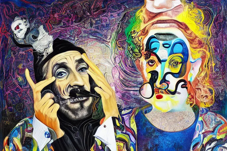 Image similar to portrait of a uncanny painter by Chor Boogie and Salvador Dali collaboration