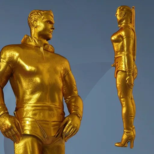 Image similar to portrait of ussr gold statue, 8 k uhd, unreal engine, octane render in the artstyle of finnian macmanus, john park and greg rutkowski