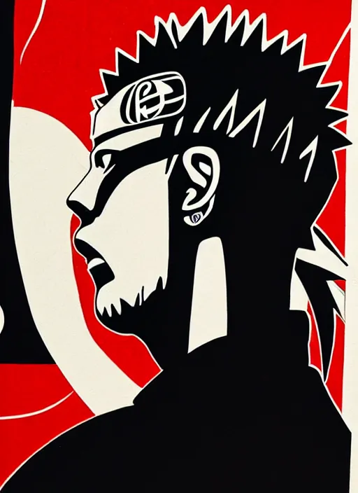 Image similar to Sideview Portrait of naruto Shepard Fairey