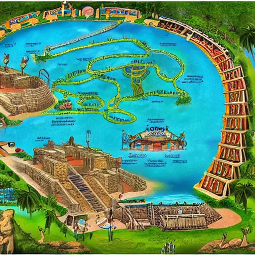 Image similar to ancient mayan waterpark map