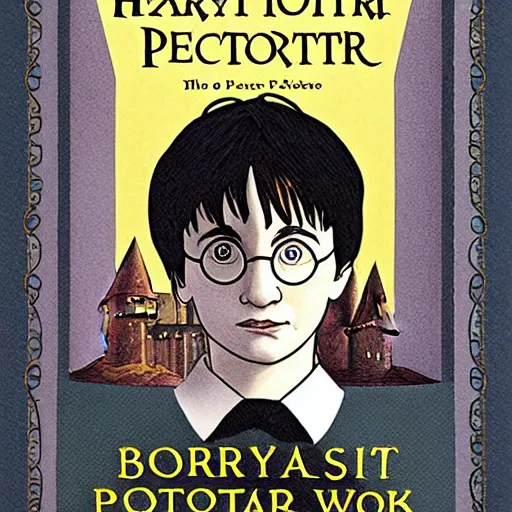 Prompt: Book Cover Art for Harry Potter and the Portrait of What Looked Like a Large Pile of Ash by Mary GrandPré