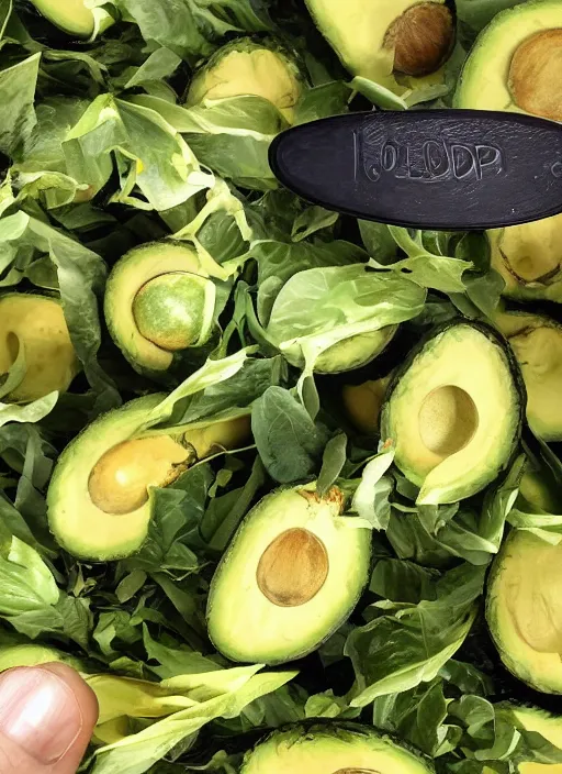 Image similar to jeff goldblum hidden in an avocado