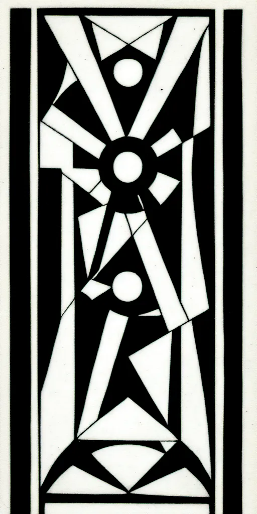 Prompt: geometric the emperor tarot card by karl gerstner, minimal, black and white monochrome, bordered, centered, in frame, 8 k scan