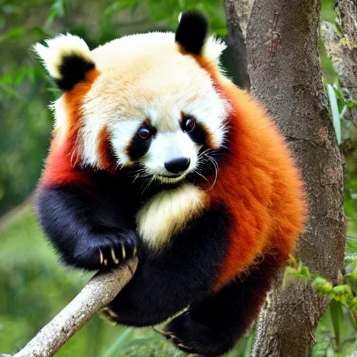 Image similar to kong fu panda with a red panda instead