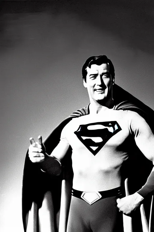 Prompt: rock hudson playing superman in 1 9 7 8, superhero, dynamic, 3 5 mm lens, heroic, studio lighting