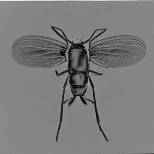 Image similar to daguerrotype of a well dressed fly in 1 9 9 0