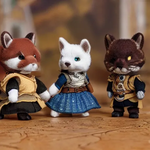 Prompt: photo of skyrim calico critters