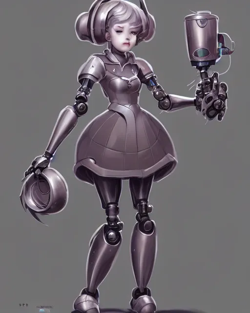 Prompt: character concept art of a robot maid | | cute - fine - face, pretty face, realistic shaded perfect face, fine details by stanley artgerm lau, wlop, rossdraws, james jean, andrei riabovitchev, marc simonetti, and sakimichan, trending on artstation